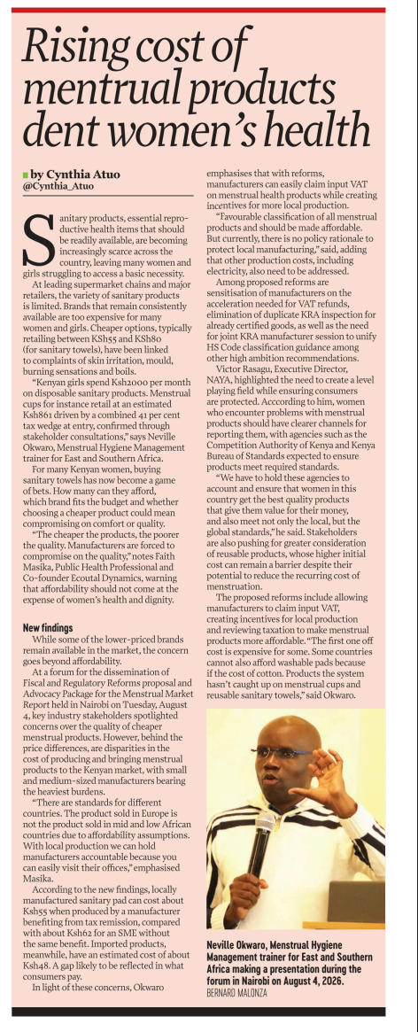 Rising cost of Menstrual Product - People Daily  cover
